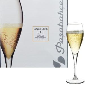 Set de 6 Copas de Vidrio Flauta Montecarlos 225Cc