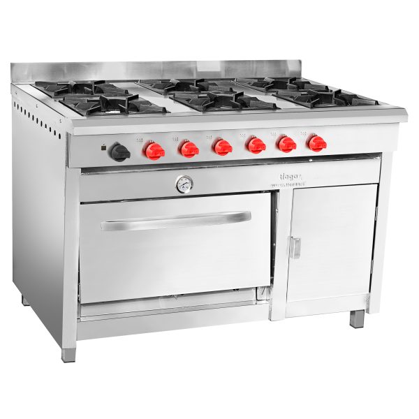 Cocina Industrial 6 Platos con Horno 58x65 - Imagen 2