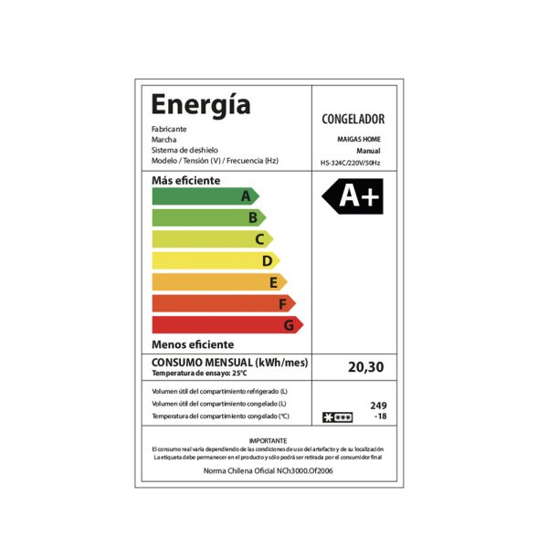 Congelador dual 249L Maigas tapa dura - Imagen 7