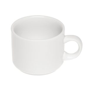 Taza de Té Recta de Porcelana Blanco.