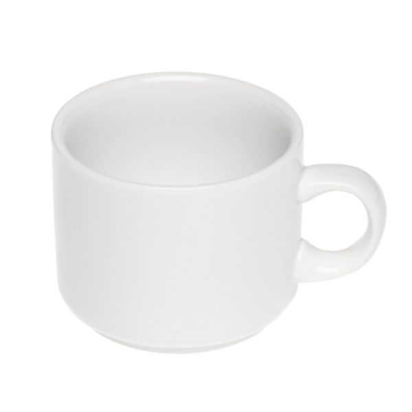 Taza de Té Recta de Porcelana Blanco.