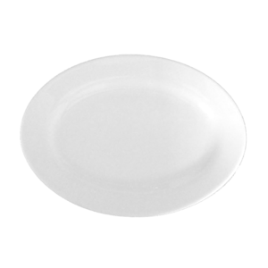 Azafate Ovalado de Porcelana Blanco 25 cm.