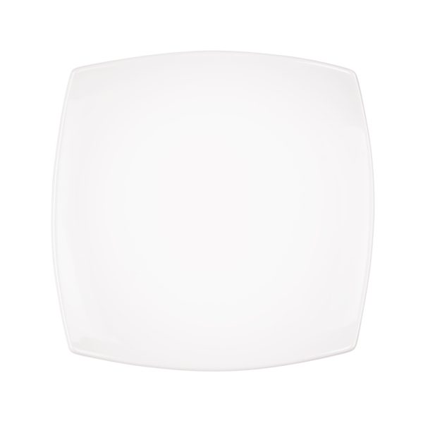 Plato de Porcelana Cuadrado Blanco 24 cm.