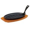 Plato Ovalado de Fierro con Base de Madera 27 cm Utopia