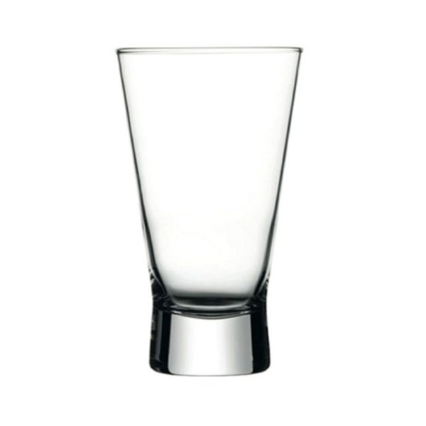 Set de 12 vasos de vidrio alto 390 cc Petra Pasabahce.