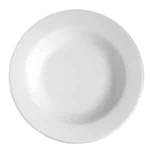 Plato Hondo De Porcelana Blanco 23cm