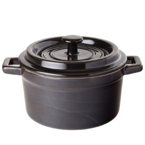 Cacerola Refractario Color Negro 14 cm Utopia