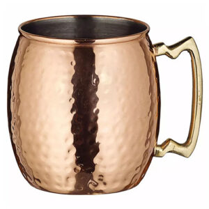 Taza Mug Cobre Plateado Martillado 600 Ml Winco