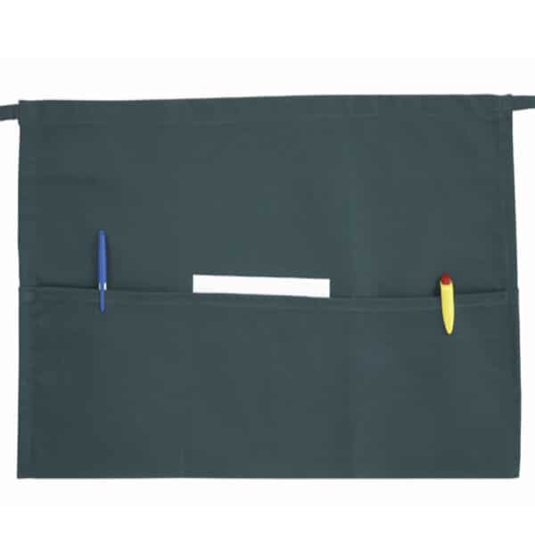 Mandil Corto Color Verde con 3 Bolsillos 55x30 cm Winco