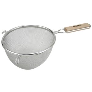 Colador fino de malla única de acero inoxidable.