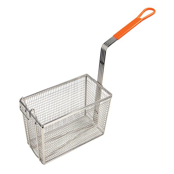 Canastillo para Freír con Mango Naranjo 30x16x12cm Winco