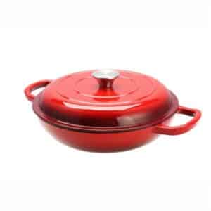 Cacerola Baja de Hierro con Tapa Roja 27cm Sunnex