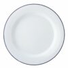 Plato Enlozado Blanco Borde Azul 24cm
