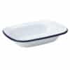 Fuente Enlozado Blanco Borde Azul 20cm