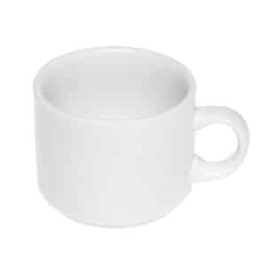 Set de 12 Tazas de Té de Porcelana Blancos Redondos 220cc