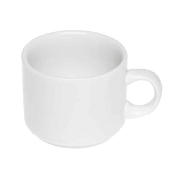 Set de 12 Tazas de Té de Porcelana Blancos Redondos 220cc