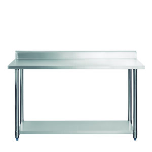 Mesón mural acero inoxidable 150x60x85 para cocina profesional Horeca
